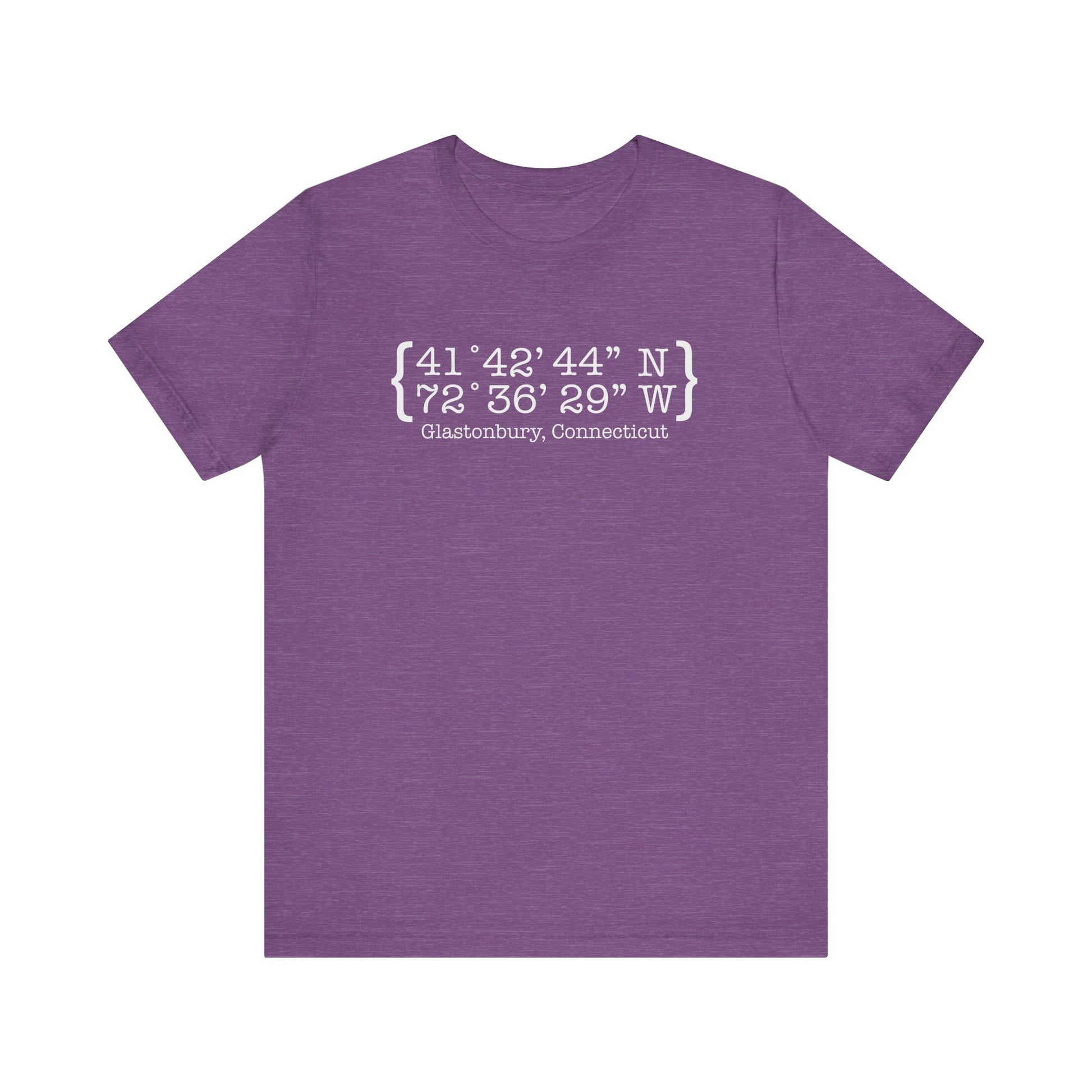 Glastonbury Coordinates // Glastonbury CT unisex t shirts  // finding connecticut 