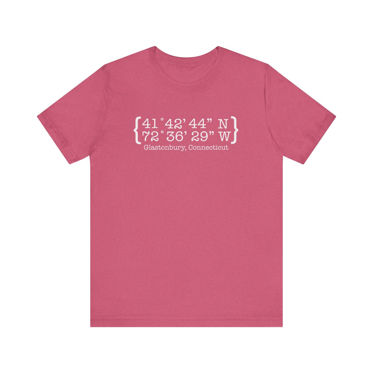 Glastonbury Coordinates // Glastonbury CT unisex t shirts  // finding connecticut 