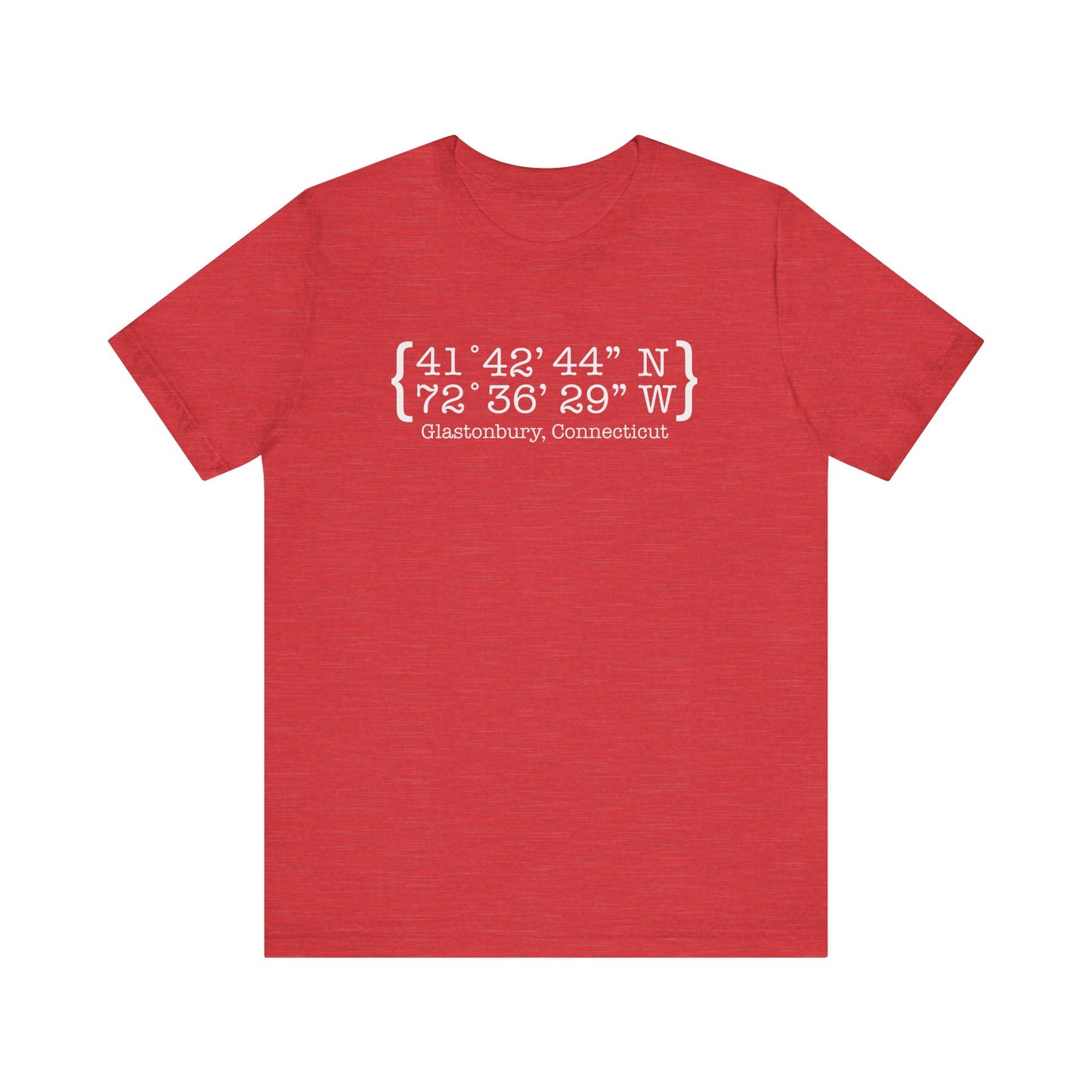 Glastonbury Coordinates // Glastonbury CT unisex t shirts  // finding connecticut 