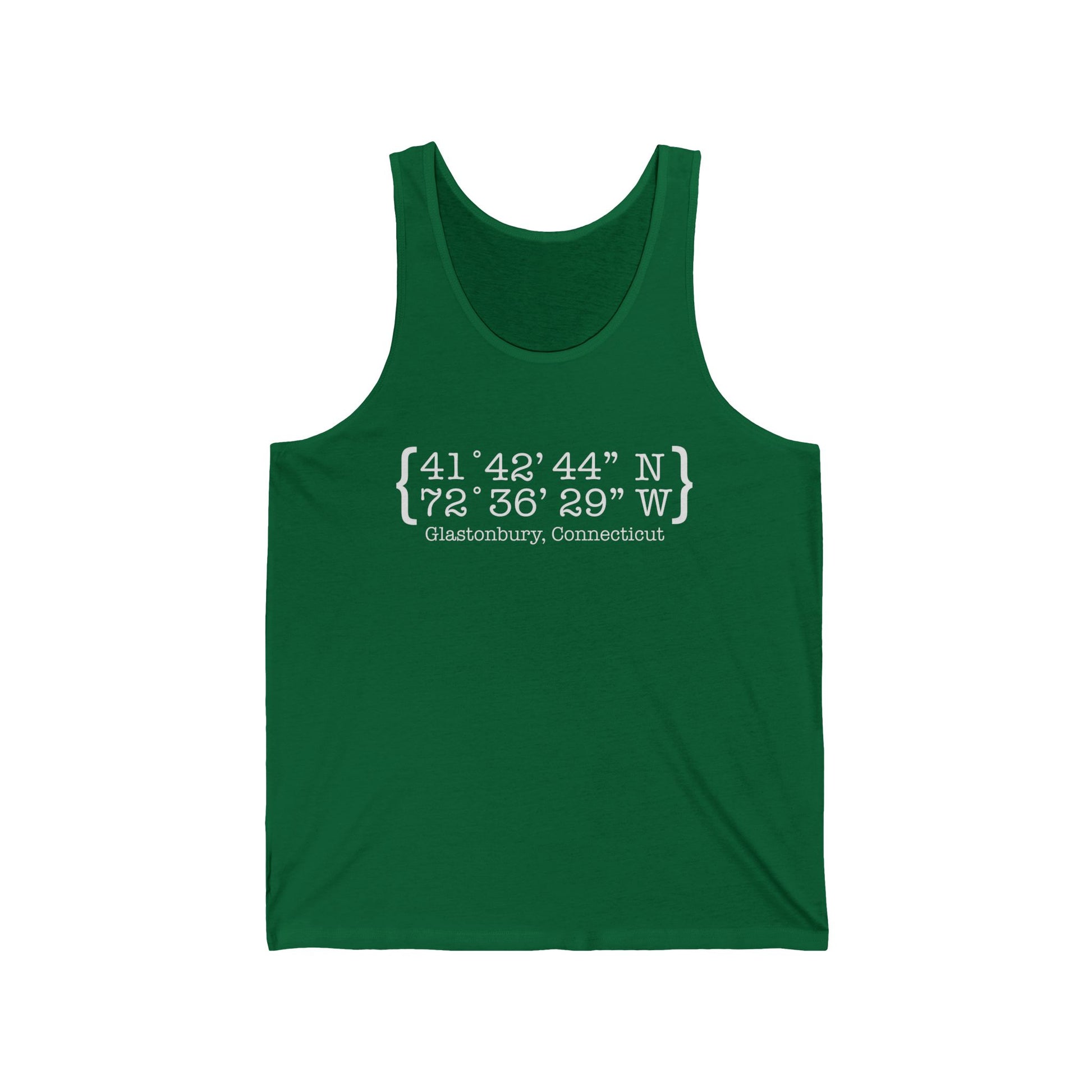 Glastonbury Coordinates // Glastonbury CT unisex tank top shirts  // finding connecticut 