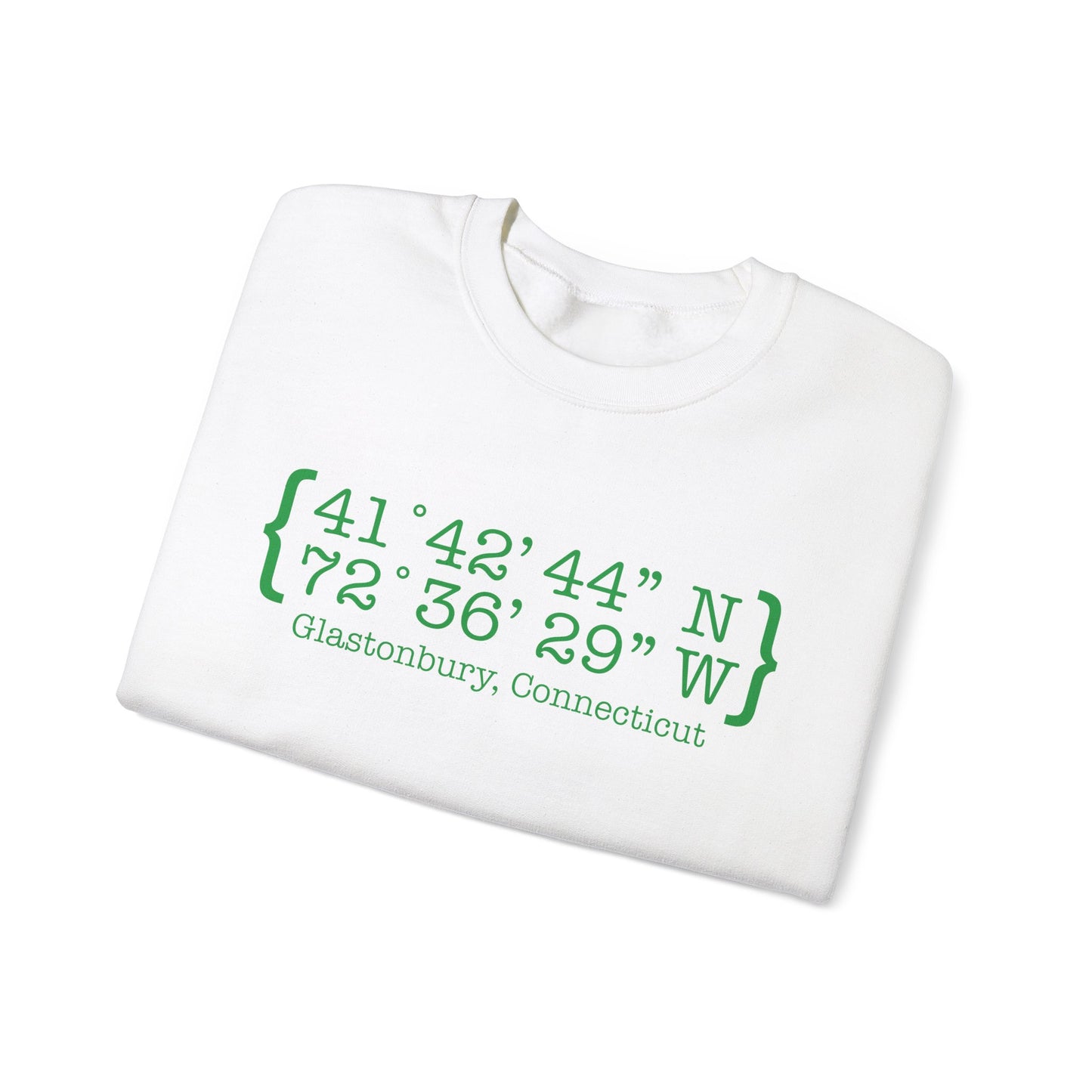 Glastonbury Coordinates // Glastonbury Connecticut unisex sweatshirts // finding connecticut 