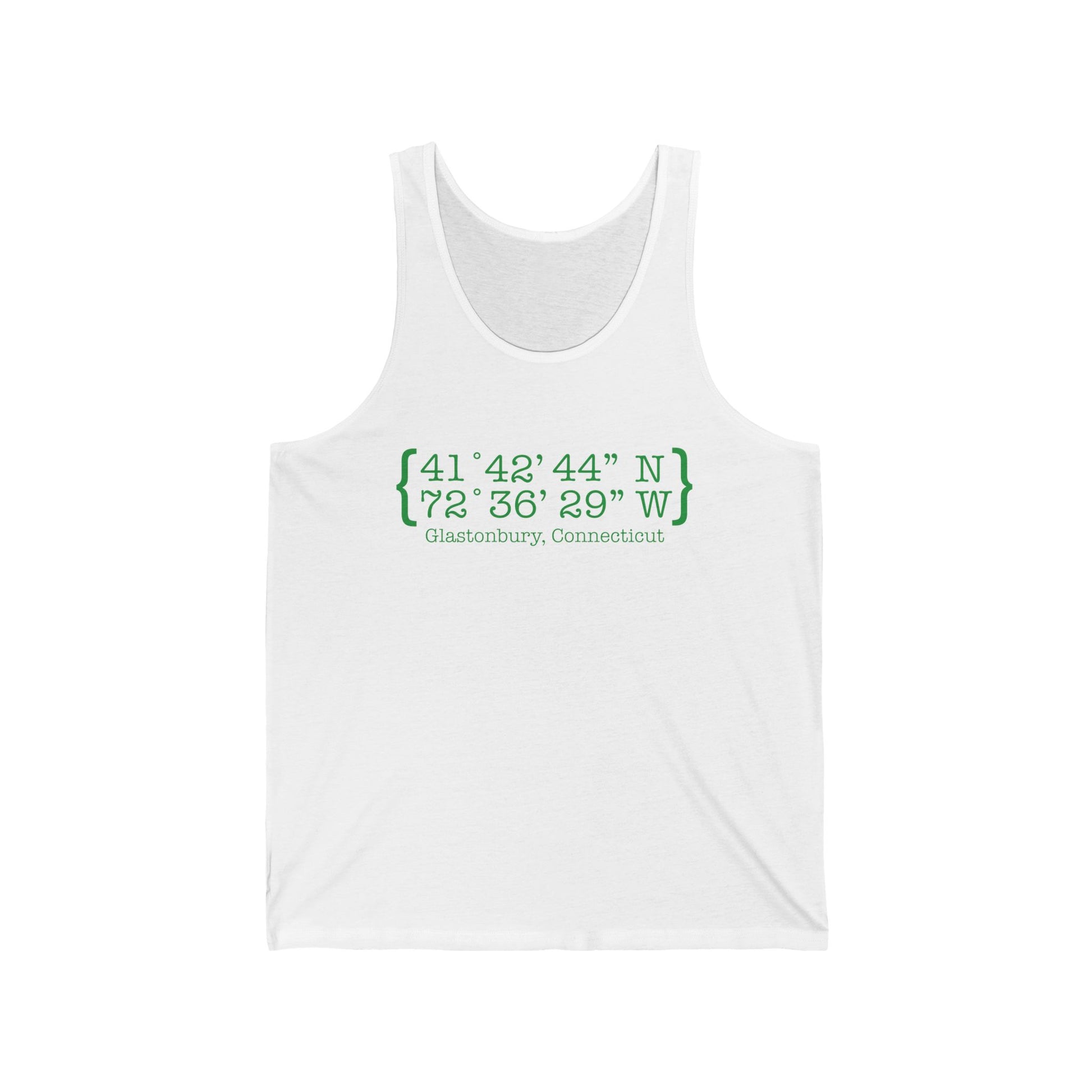 Glastonbury Coordinates // Glastonbury Connecticut unisex tank tops shirts // finding connecticut 