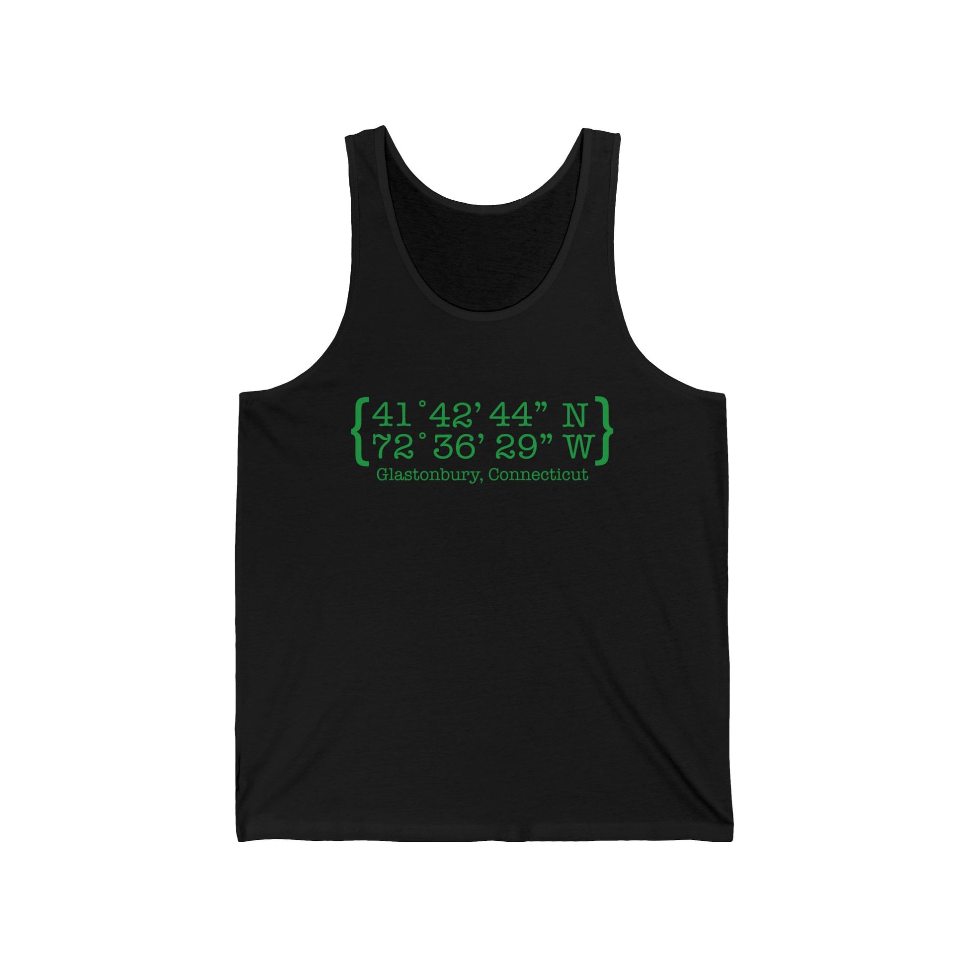 Glastonbury Coordinates // Glastonbury Connecticut unisex tank tops shirts // finding connecticut 