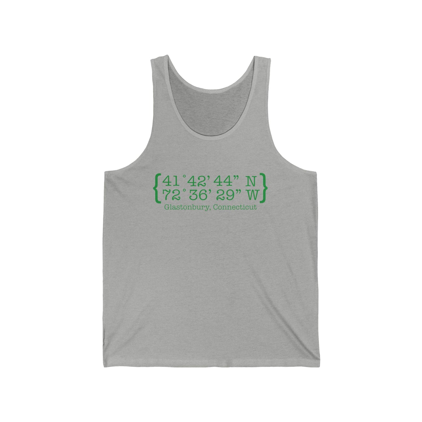 Glastonbury Coordinates // Glastonbury Connecticut unisex tank tops shirts // finding connecticut 