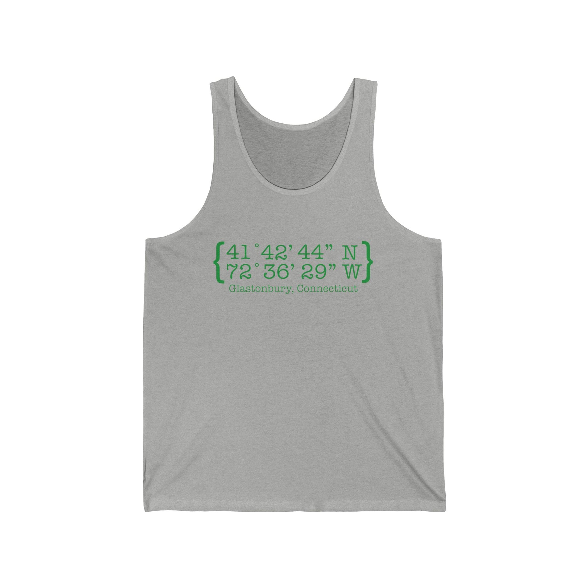 Glastonbury Coordinates // Glastonbury Connecticut unisex tank tops shirts // finding connecticut 