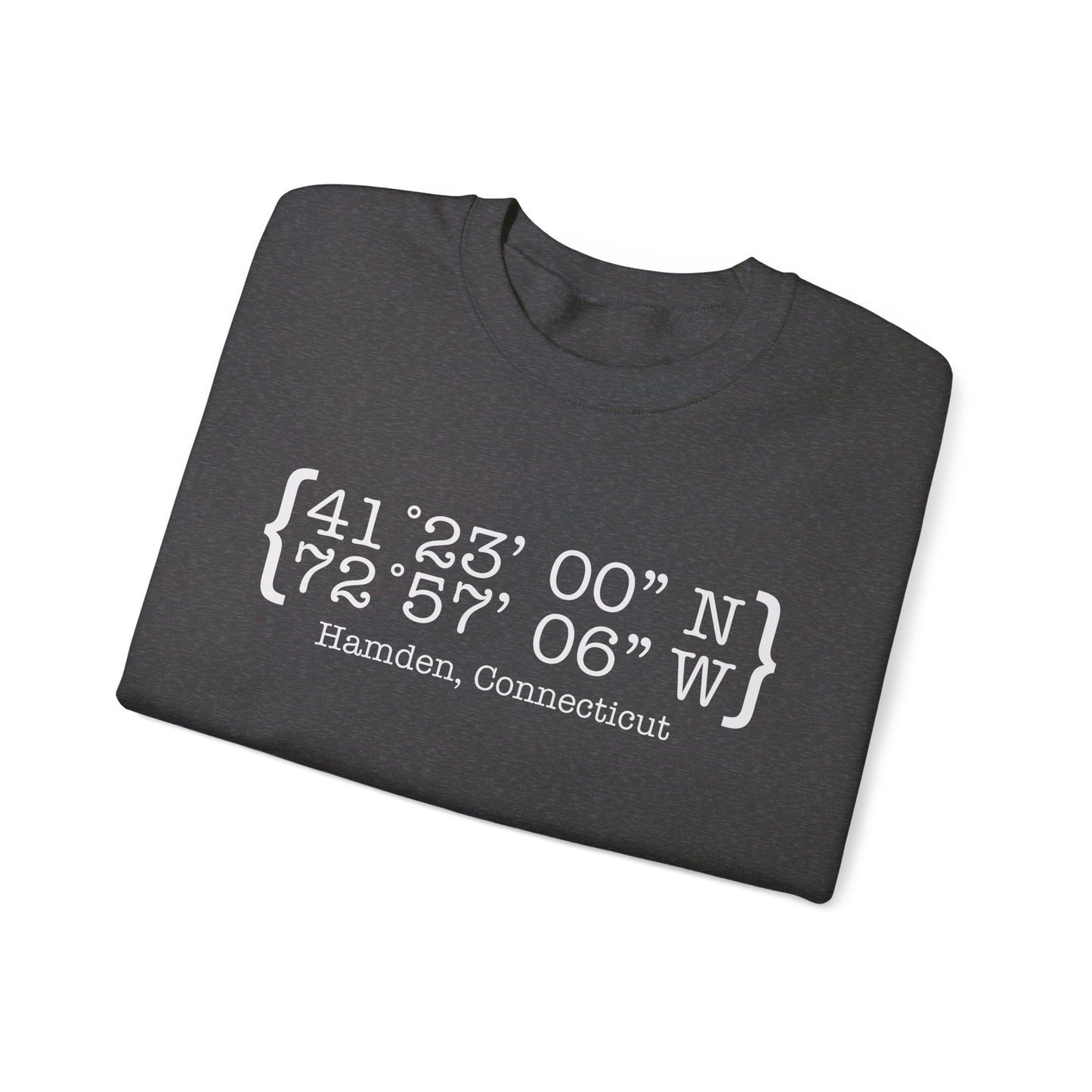 Hamden Coordinates // Hamden CT unisex  sweatshirt // finding connecticut 