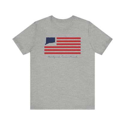 Hartford Connecticut Flag t-shirt - hartford conencticut gifts and merch by Finding connecticut 