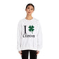 I Clover Clinton // Clinton Connecticut st. Patricks day  unisex sweatshirt // finding connecticut  