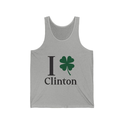 I Clover Clinton // Clinton Connecticut st. Patricks day  unisex tank top shirt  // finding connecticut  