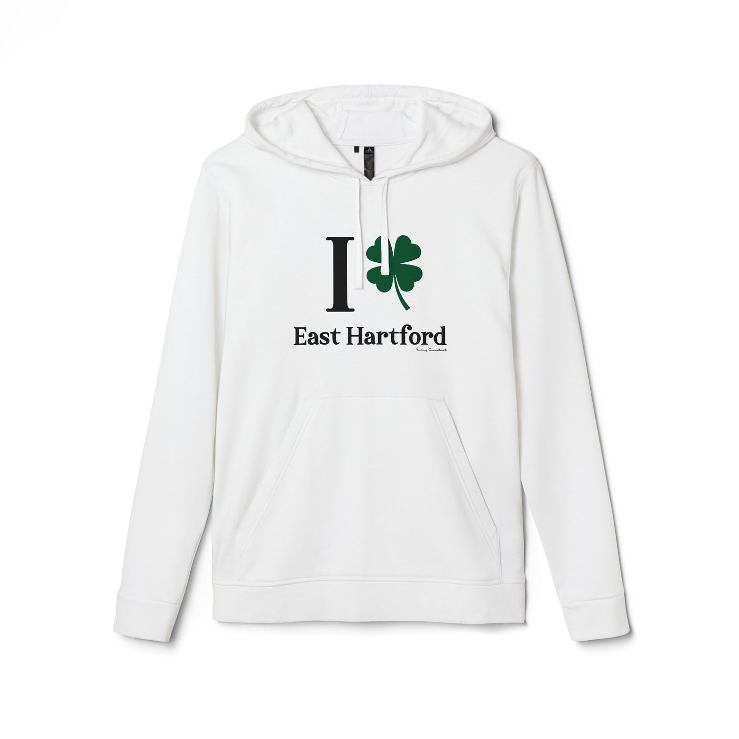 I Clover East Hartford // East Hartford Connecticut St Patrick's Day Adidas hoodie sweatshirt // finding connecticut 
