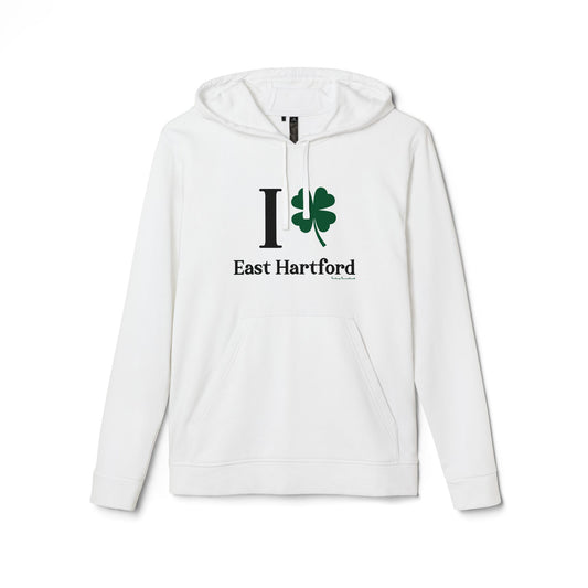 I Clover East Hartford // East Hartford Connecticut St Patrick's Day Adidas hoodie sweatshirt // finding connecticut 