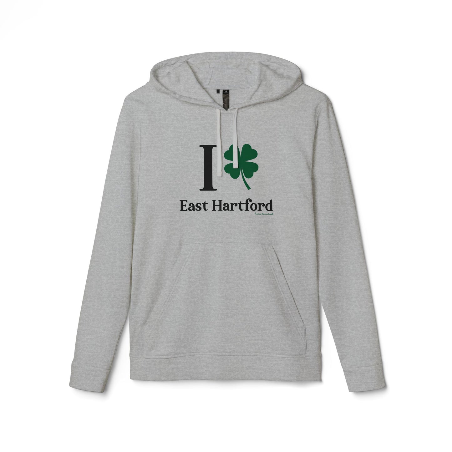 I Clover East Hartford // East Hartford Connecticut St Patrick's Day Adidas hoodie sweatshirt // finding connecticut 