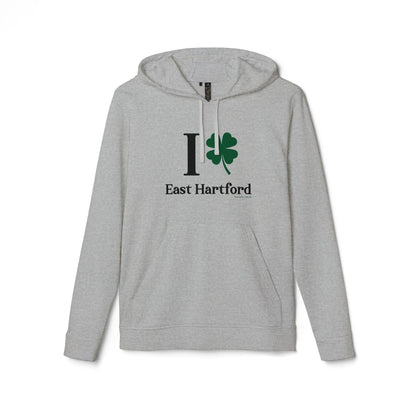 I Clover East Hartford // East Hartford Connecticut St Patrick's Day Adidas hoodie sweatshirt // finding connecticut 