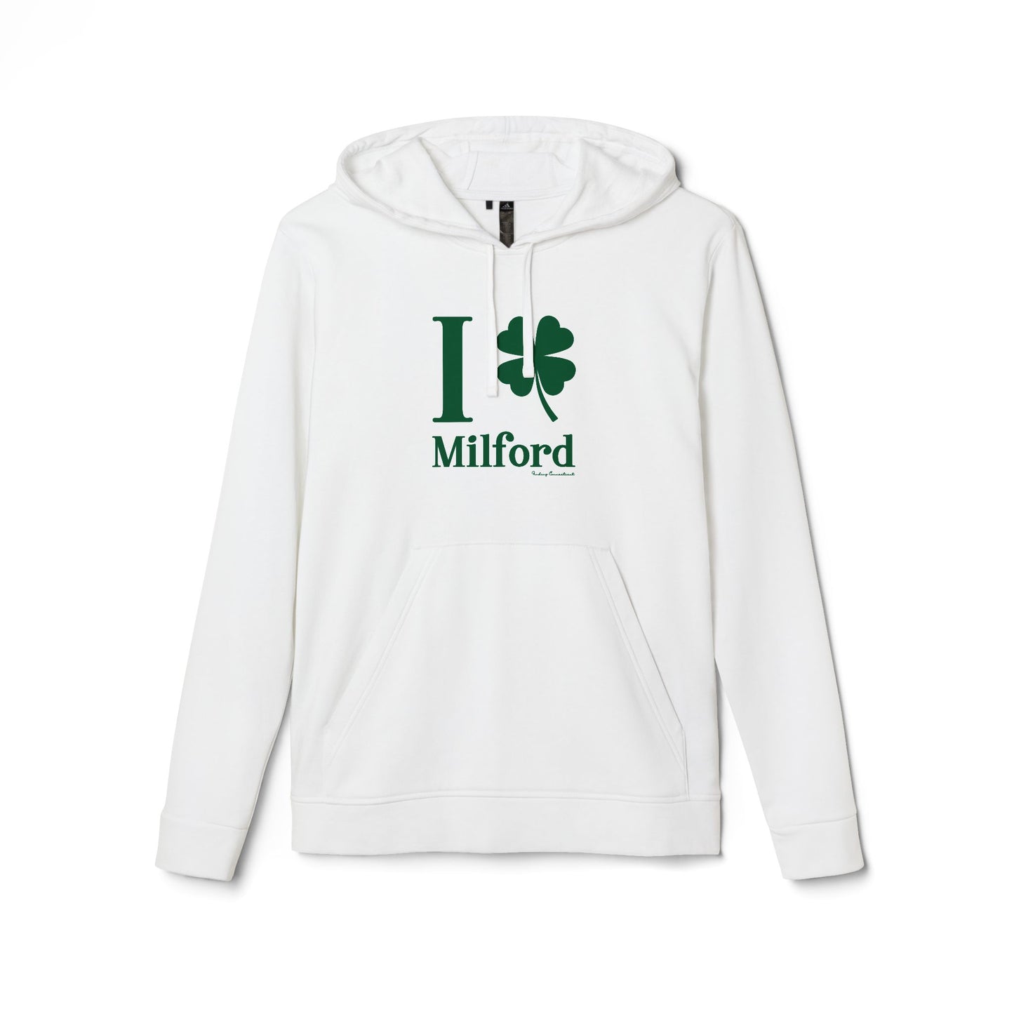 I Clover Milford // Milford Connecticut St Patrick's Day Adidas hoodie sweatshirt // finding connecticut 