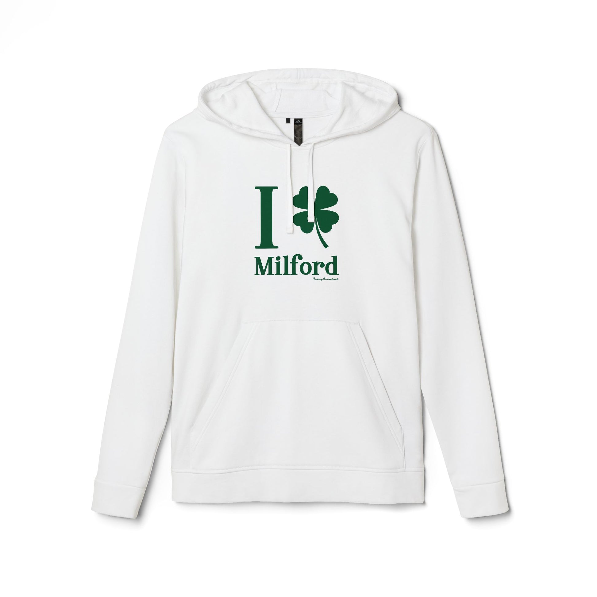 I Clover Milford // Milford Connecticut St Patrick's Day Adidas hoodie sweatshirt // finding connecticut 
