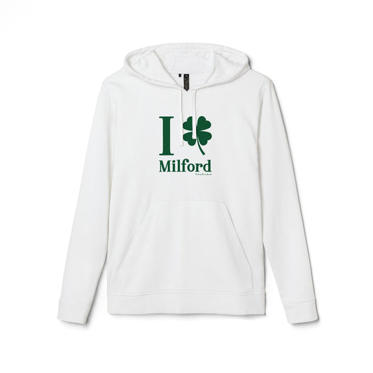 I Clover Milford // Milford Connecticut St Patrick's Day Adidas hoodie sweatshirt // finding connecticut 