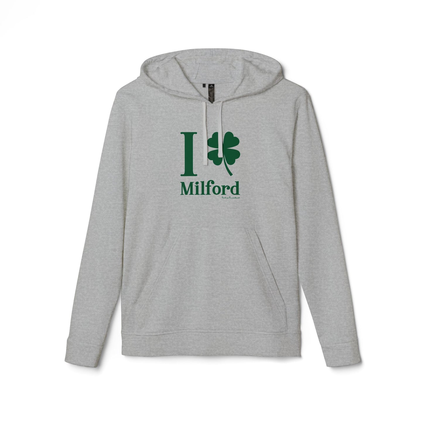 I Clover Milford // Milford Connecticut St Patrick's Day Adidas hoodie sweatshirt // finding connecticut 
