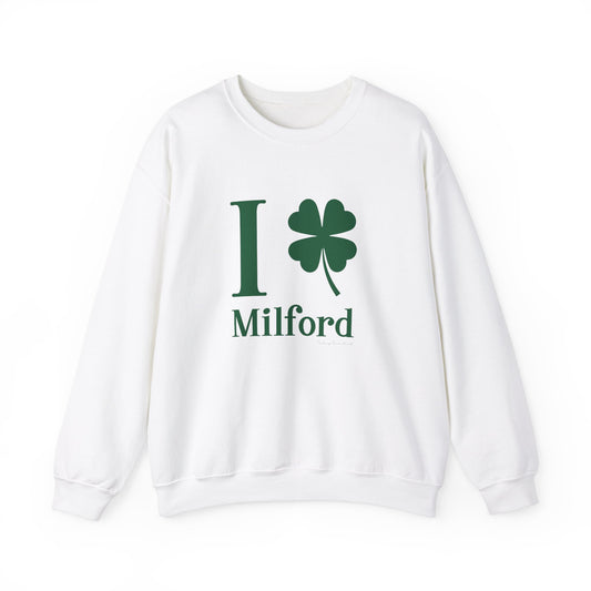 I Clover Milford // Milford Connecticut St Patrick's Day sweatshirt // finding connecticut 