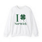 I Clover Norwich // Norwich Connecticut unisex sweatshirt   // finding connecticut 