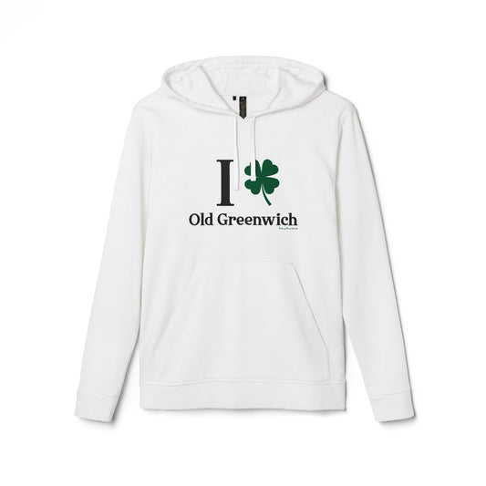 I Clover Old Greenwich // Old Greenwich - Greenwich Connecticut unisex adidas hoodie sweatshirt  / finding connecticut  