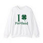 I Clover Portland // Portland Connecticut st Patricks day unisex sweatshirt  // finding Connecticut   