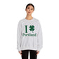 I Clover Portland // Portland Connecticut st Patricks day unisex sweatshirt  // finding Connecticut   