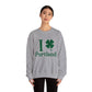 I Clover Portland // Portland Connecticut st Patricks day unisex sweatshirt  // finding Connecticut   