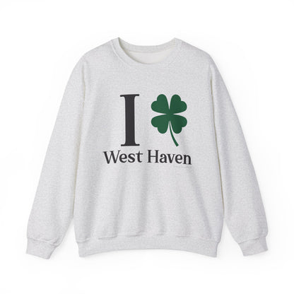 I Clover West Haven  // west haven CT  St. Patrickts day unisex sweatshirt // finding connecticut  
