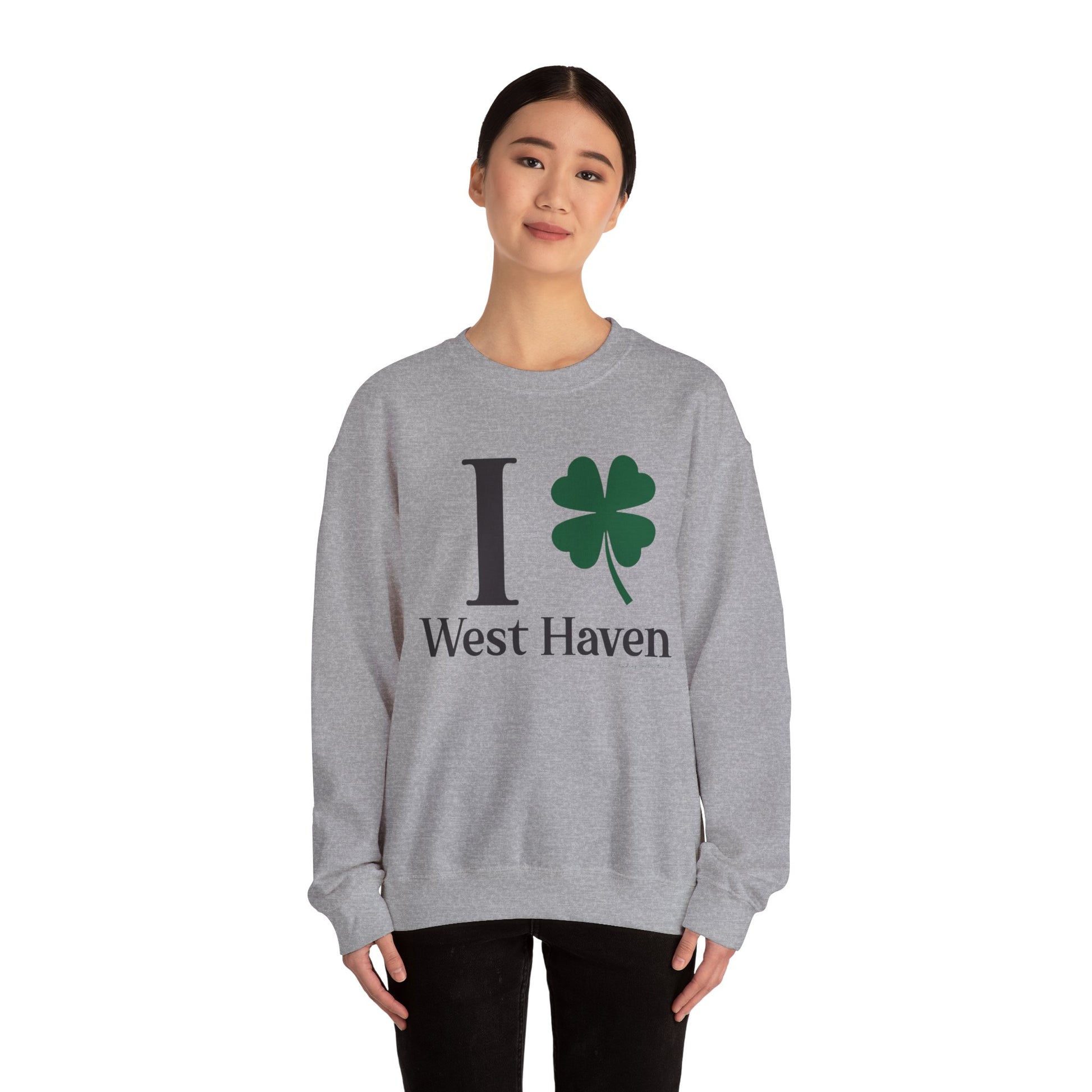 I Clover West Haven  // west haven CT  St. Patrickts day unisex sweatshirt // finding connecticut  