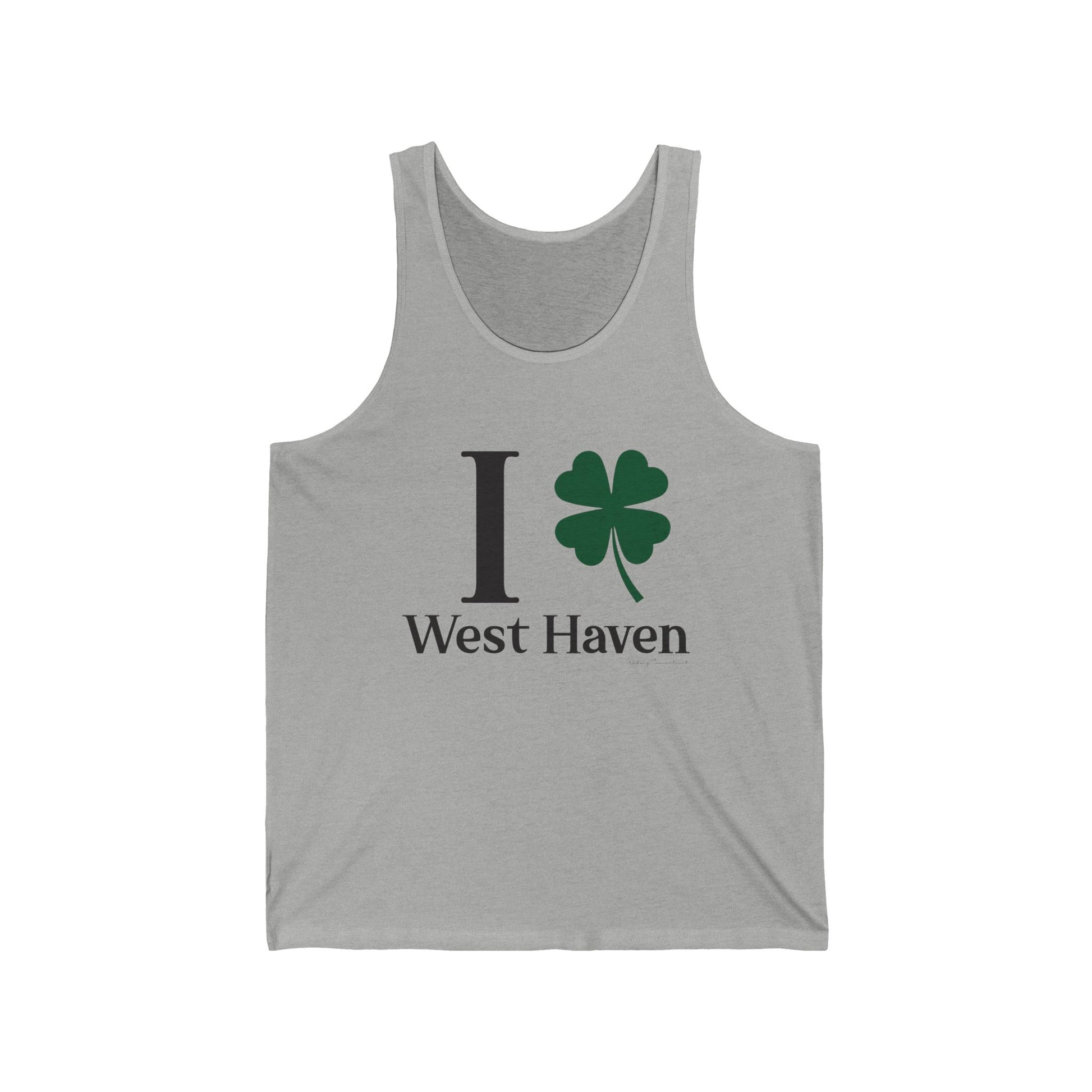 I Clover West Haven  // west haven CT  St. Patrickts day unisex  tank top shirt // finding connecticut  