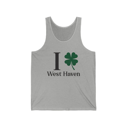 I Clover West Haven  // west haven CT  St. Patrickts day unisex  tank top shirt // finding connecticut  
