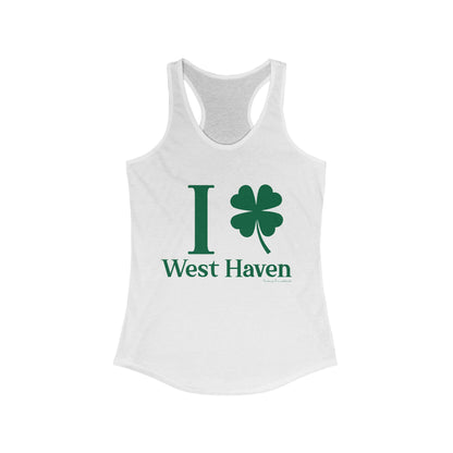 I Clover West Haven  // west haven CT  St. Patrickts day womens tank top shirt  // finding connecticut  