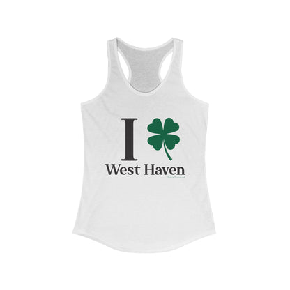I Clover West Haven  // west haven CT  St. Patrickts day womens tank top shirt  // finding connecticut  