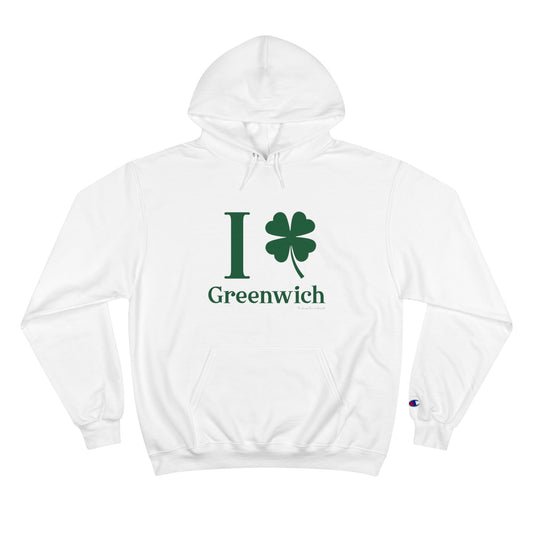 I clover greenwich // greenwich connecticut unisex champion hoodie sweatshirt / finding connecticut 