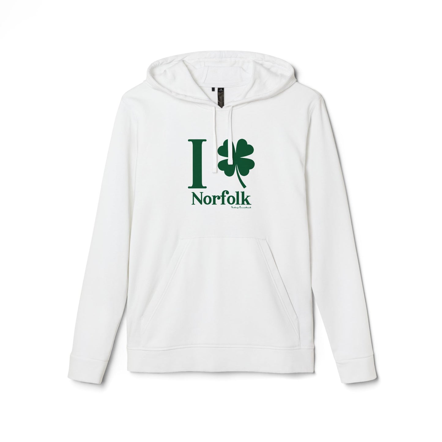 I clover norfolk // norfolk ct st. patrick's day unisex adidas hoodie sweatshirt // finding connecticut