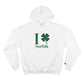 I clover norfolk // norfolk ct st. patrick's day unisex champions hoodies // finding connecticut
