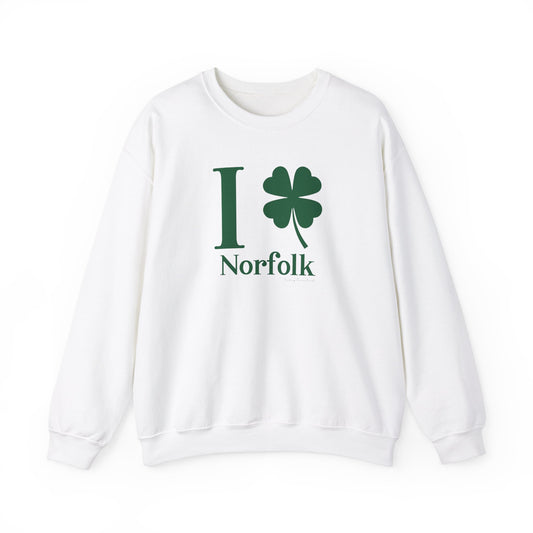 I clover norfolk // norfolk ct st. patrick's day unisex sweatshirt // finding connecticut