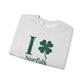 I clover norfolk // norfolk ct st. patrick's day unisex sweatshirt // finding connecticut
