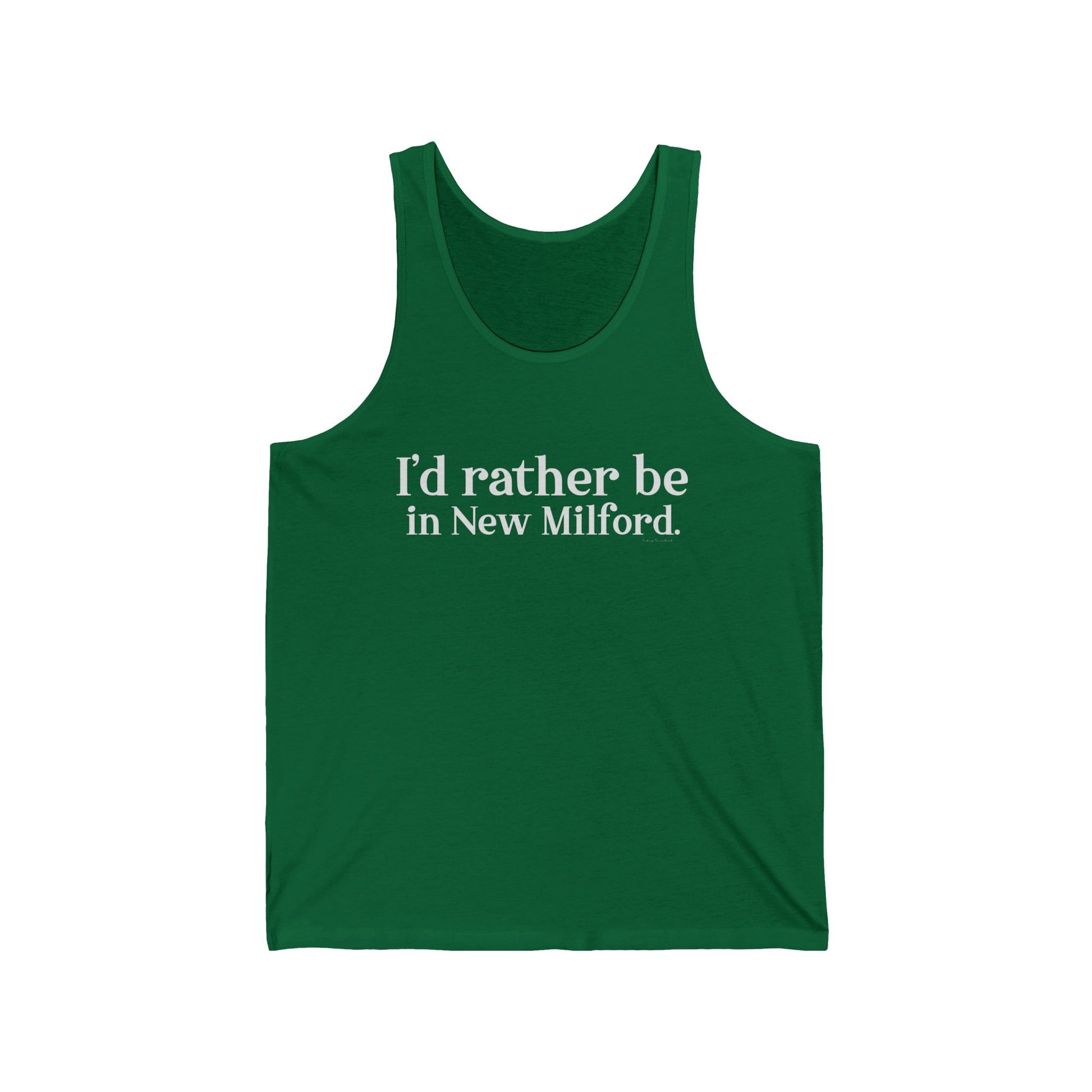 I'd rather be in New Milford /  new milford connecticut unisex tank top shirts // finding connecticut 