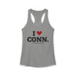 I heart conn // Connecticut womens  tank top shirt   // connecticut gifts and merch // finding connecticut 