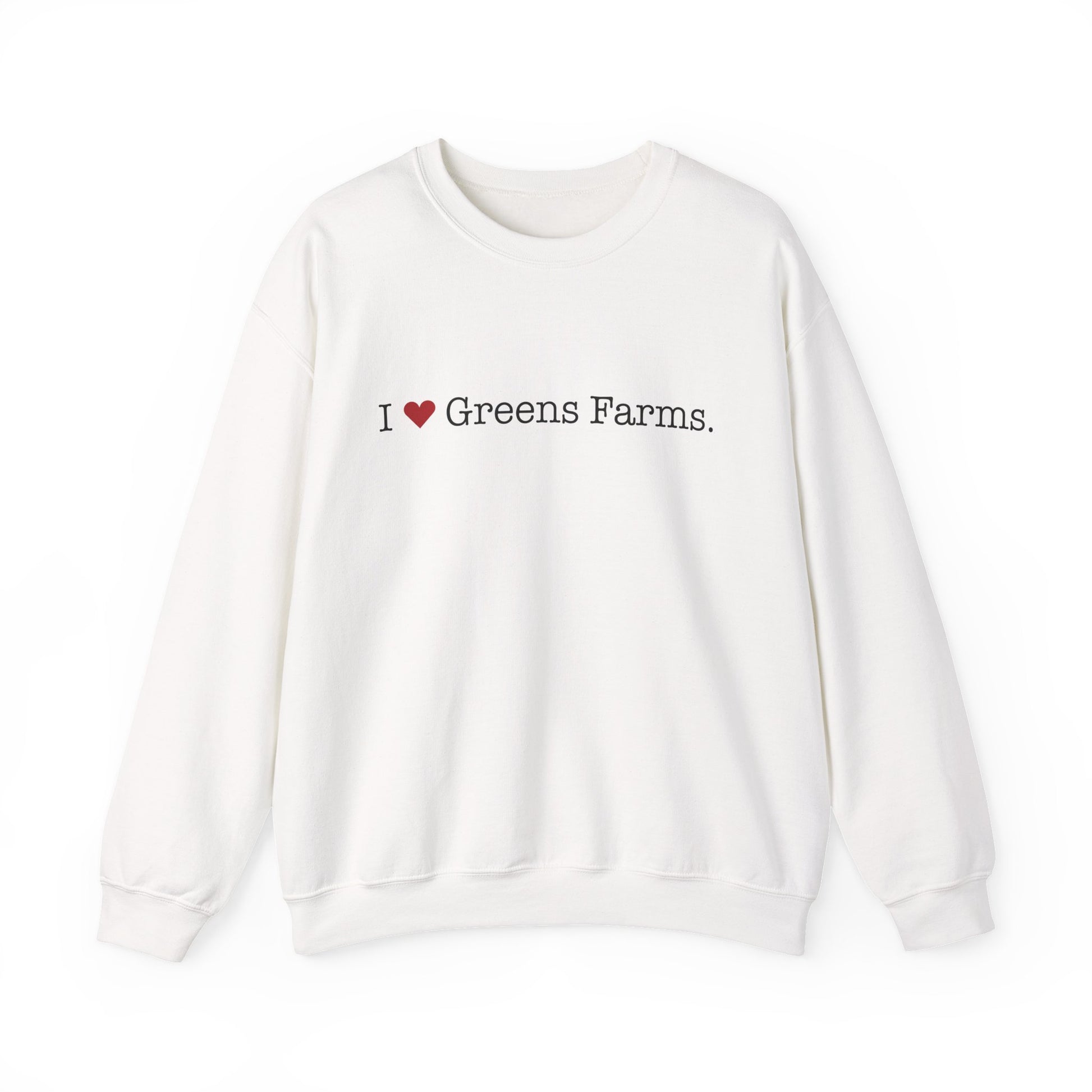I heart greens farms // westport connecticut crewneck sweatshirt  // finding connecticut merch 