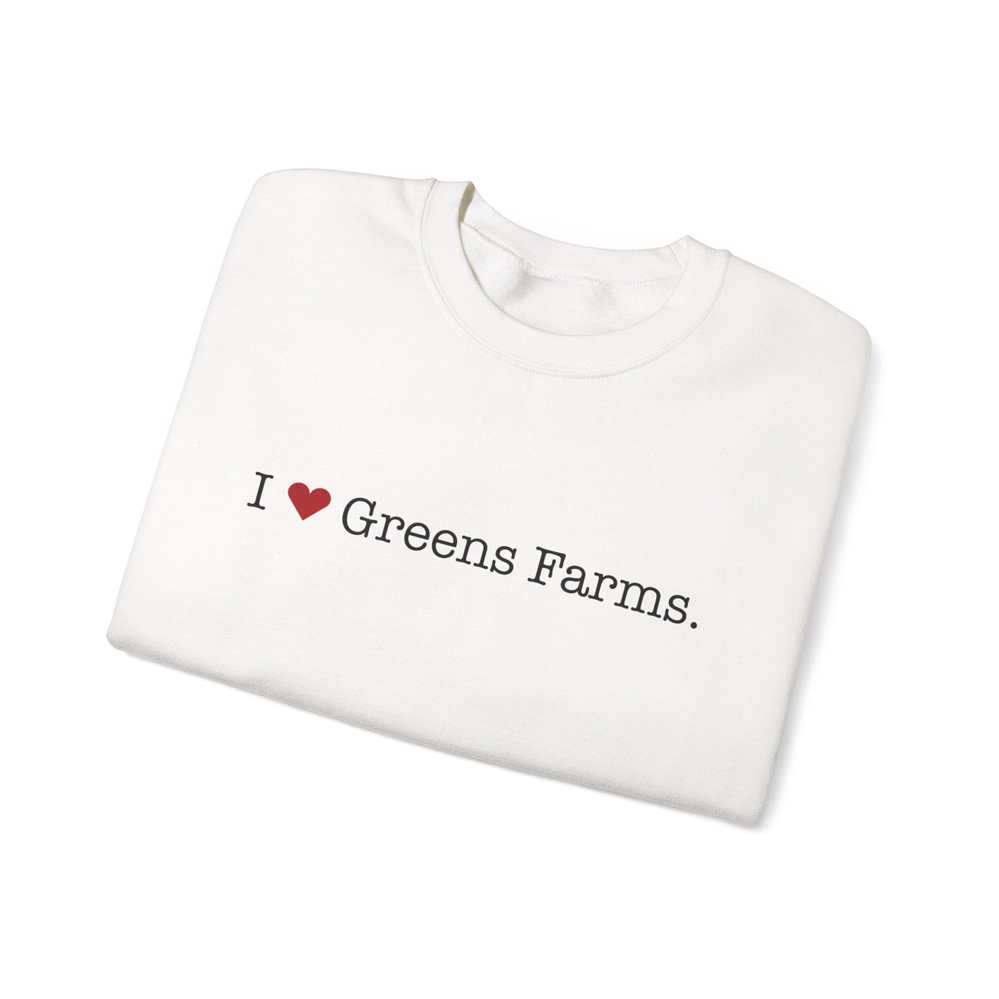I heart greens farms // westport connecticut crewneck sweatshirt  // finding connecticut merch 
