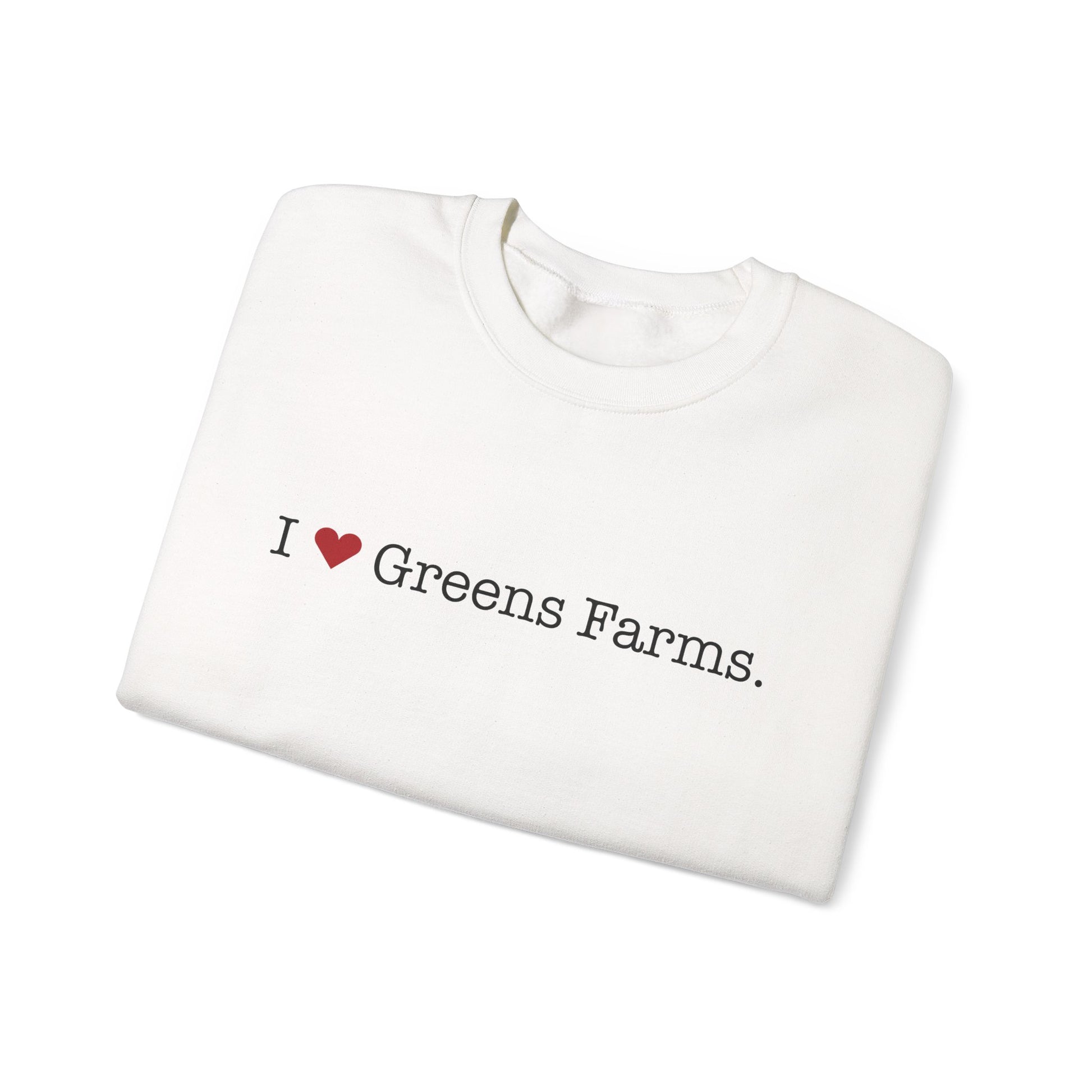 I heart greens farms // westport connecticut crewneck sweatshirt  // finding connecticut merch 