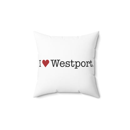 I heart westport pillow // westport Connecticut home gifts and merch // finding connecticut merch 