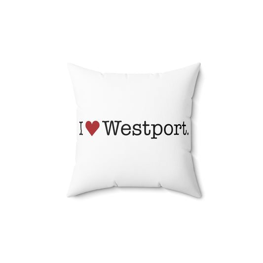 I heart westport pillow // westport Connecticut home gifts and merch // finding connecticut merch 