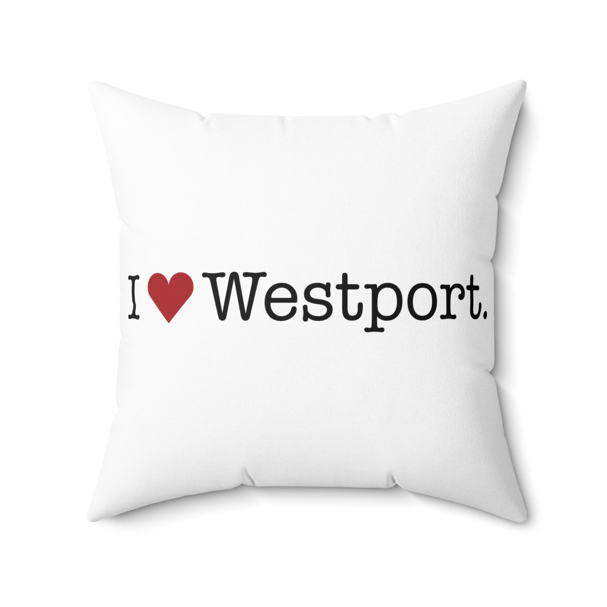 I heart westport pillow // westport Connecticut home gifts and merch // finding connecticut merch 