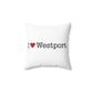 I heart westport pillow // westport Connecticut home gifts and merch // finding connecticut merch 