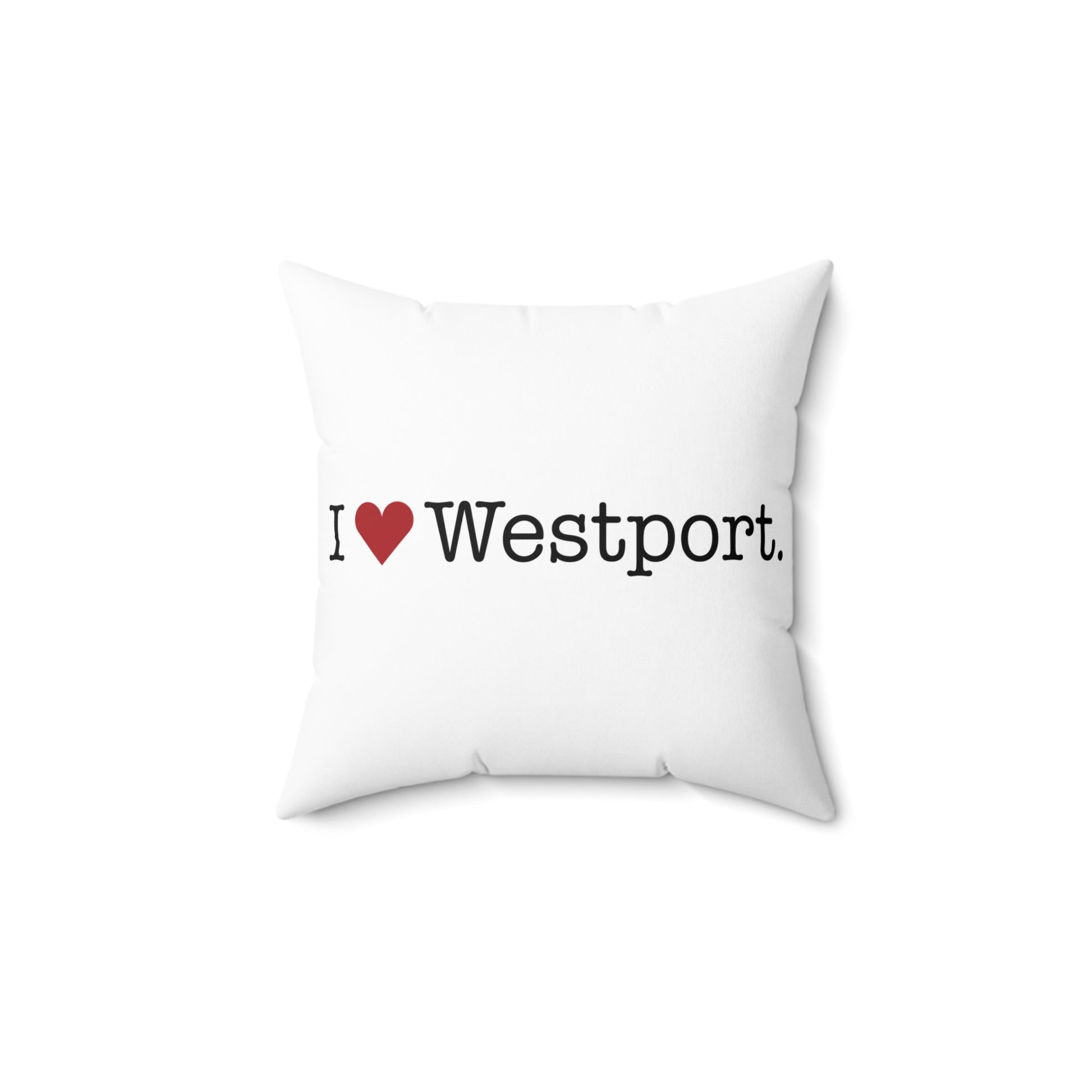 I heart westport pillow // westport Connecticut home gifts and merch // finding connecticut merch 