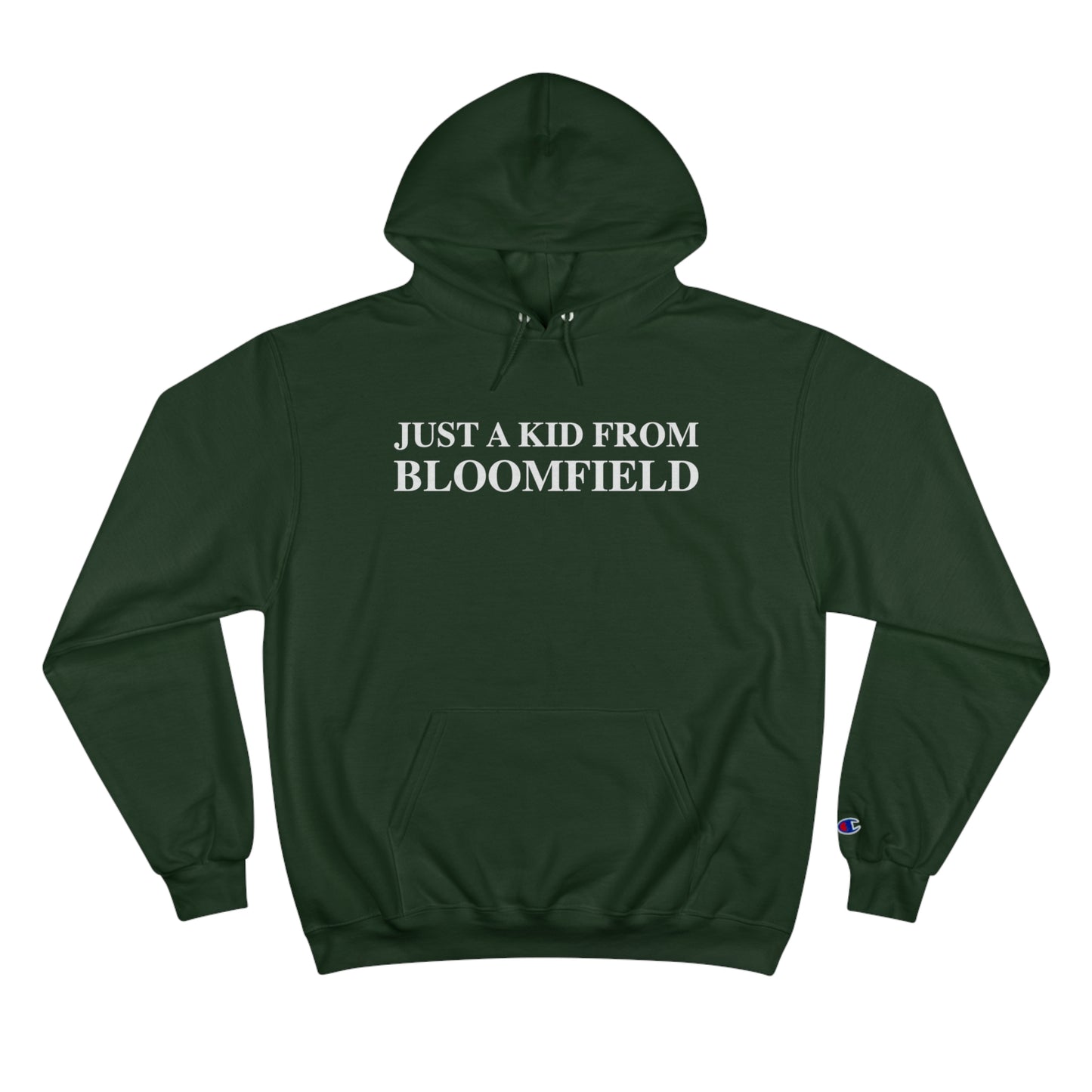 Just a kid from Bloomfield // boomfield ct unisex champion hoodie sweatshirt // finding connecticut 