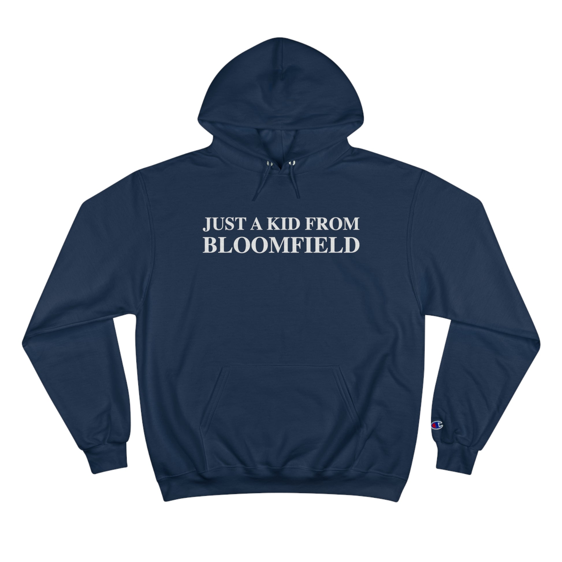 Just a kid from Bloomfield // boomfield ct unisex champion hoodie sweatshirt // finding connecticut 
